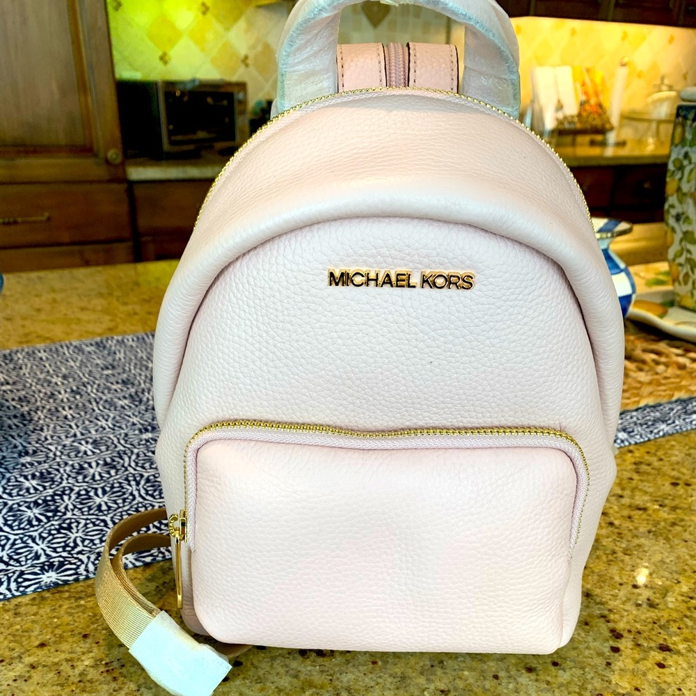 Michael Kors Erin  Small Leather Powder Blush Convertible Backpack Shoulder Bag